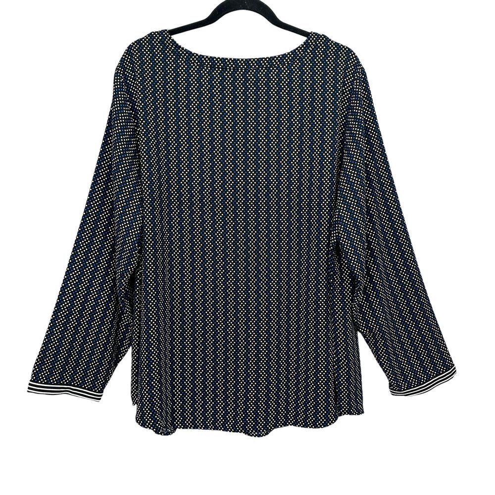 Talbots Women's PolkaDot Long Sleeve Split Neck Popover Chiffon Blouse Size 2X - Picture 2 of 10